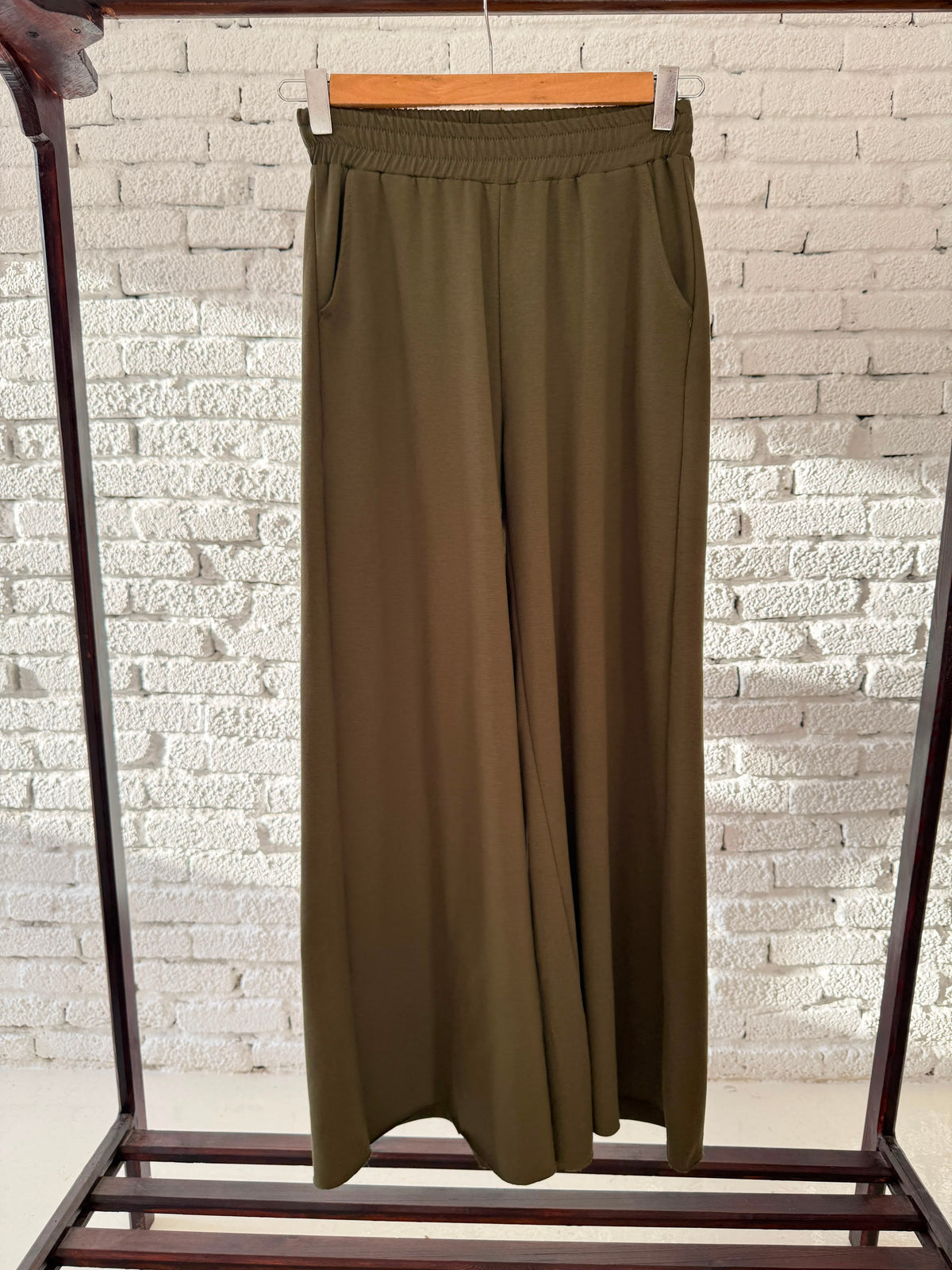Melton Wide-Leg Pants