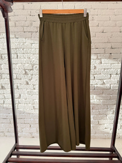 Melton Wide-Leg Pants