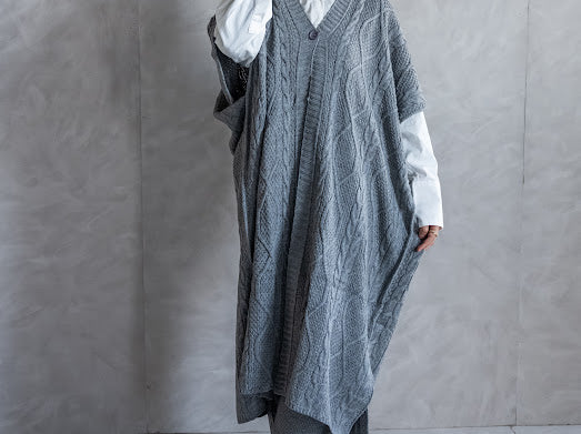 Knitted Poncho Set