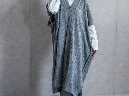 Knitted Poncho Set