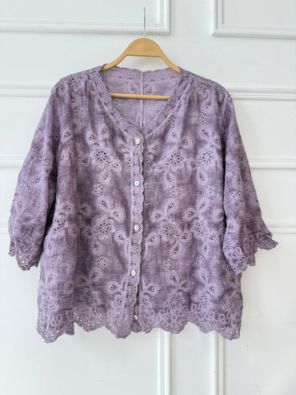 Amenaa Guipure Blouse 24/21/306 featuring intricate lace details and a stylish, feminine design.