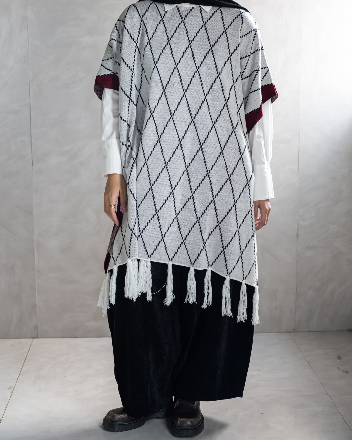 Fringe Knitted Poncho