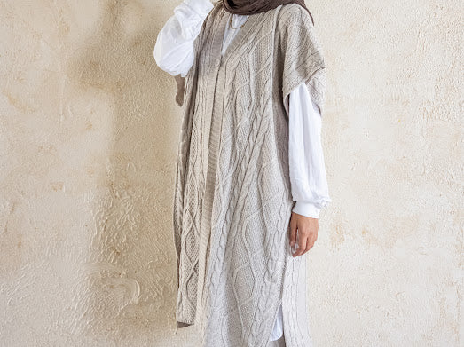 Knitted Poncho Set
