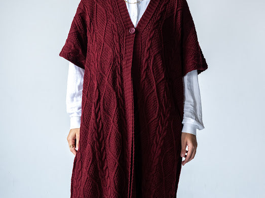 Knitted Poncho Set