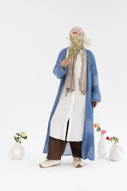 Amenaa Summer Net Kimono with intricate lace details, lightweight and stylish for warm weather wear.