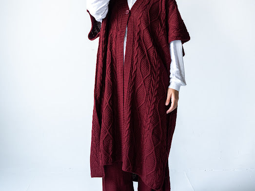 Knitted Poncho Set