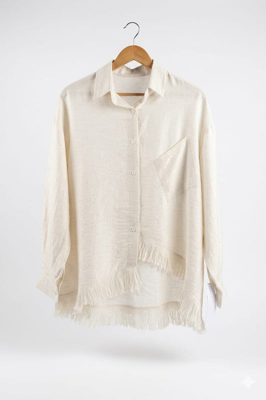 Amenaa tassels shirt featuring a stylish design with tassel details and a relaxed fit, perfect for casual or boho-inspired outfits.