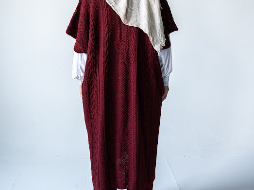 Knitted Poncho Set