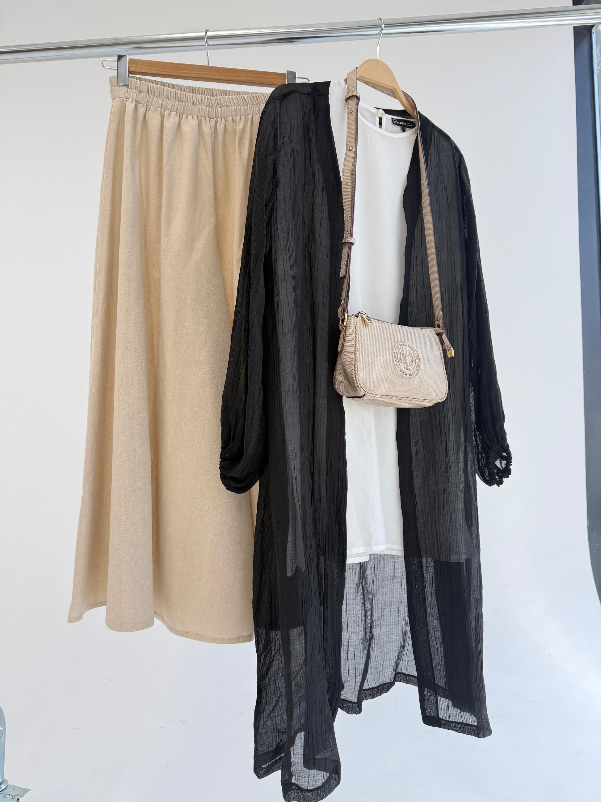 Amenaa Crushed Kimono with 20/41/10 fabric, featuring a soft, textured design ideal for stylish layering or casual wear.